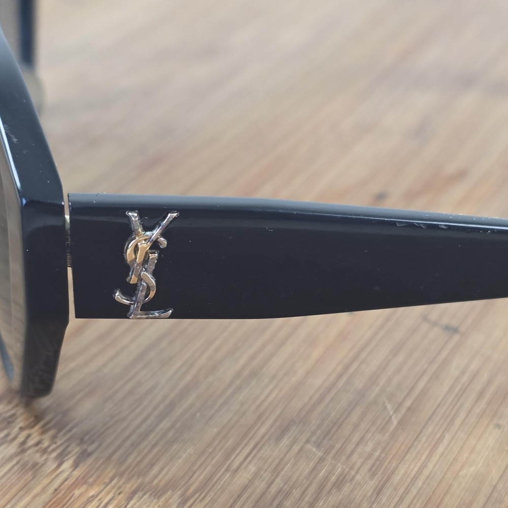 Saint Laurent SL M48/F Sunglasses Womens 57-15 Black Gray Cat Eye Gradient Italy - Picture 9 of 16